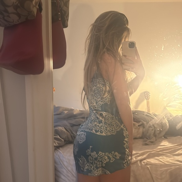 paisley mini dress teal - Picture 4 of 5